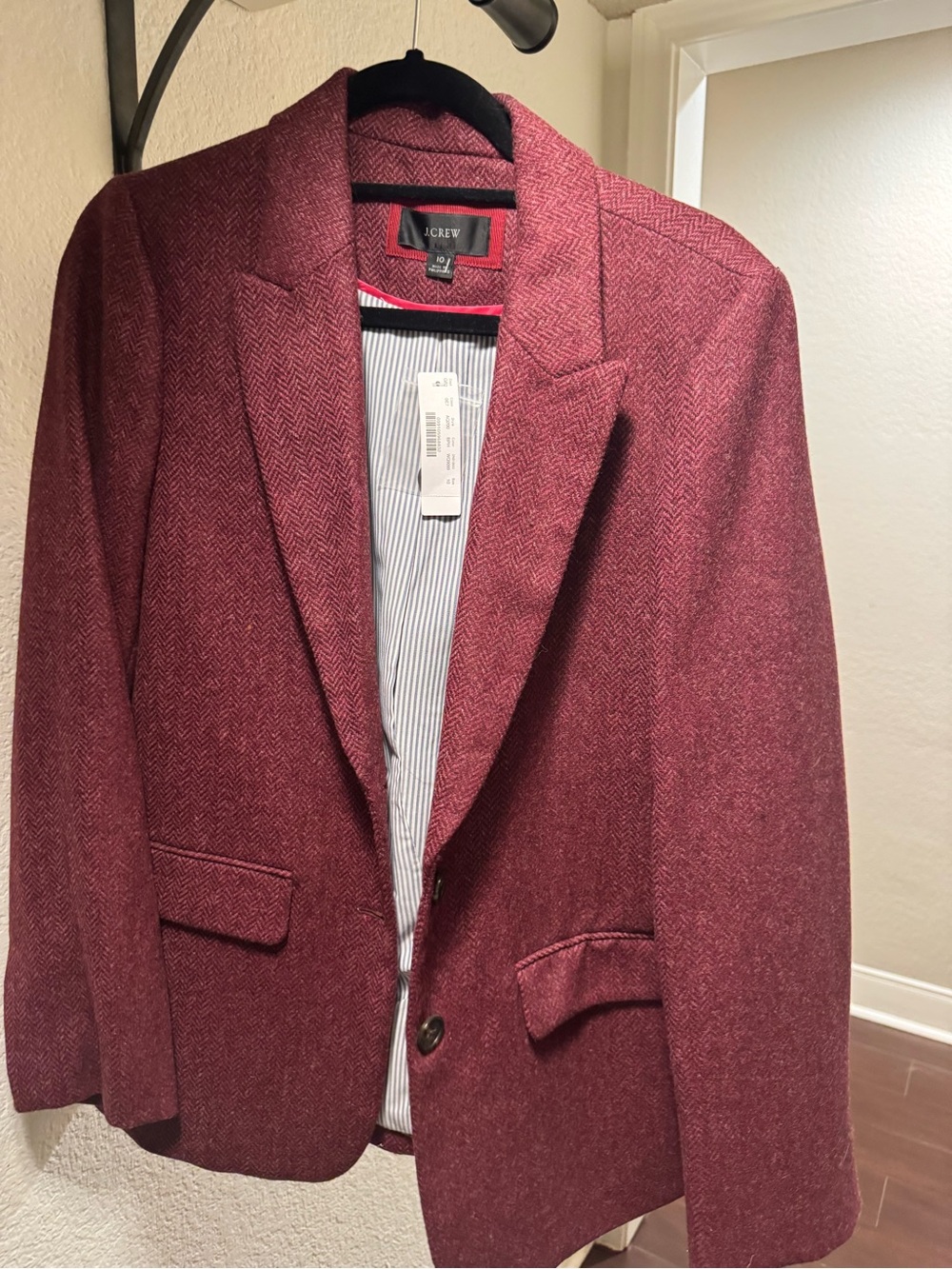 J. Crew women’s Deep Burgundy Herringbone Sport Coat